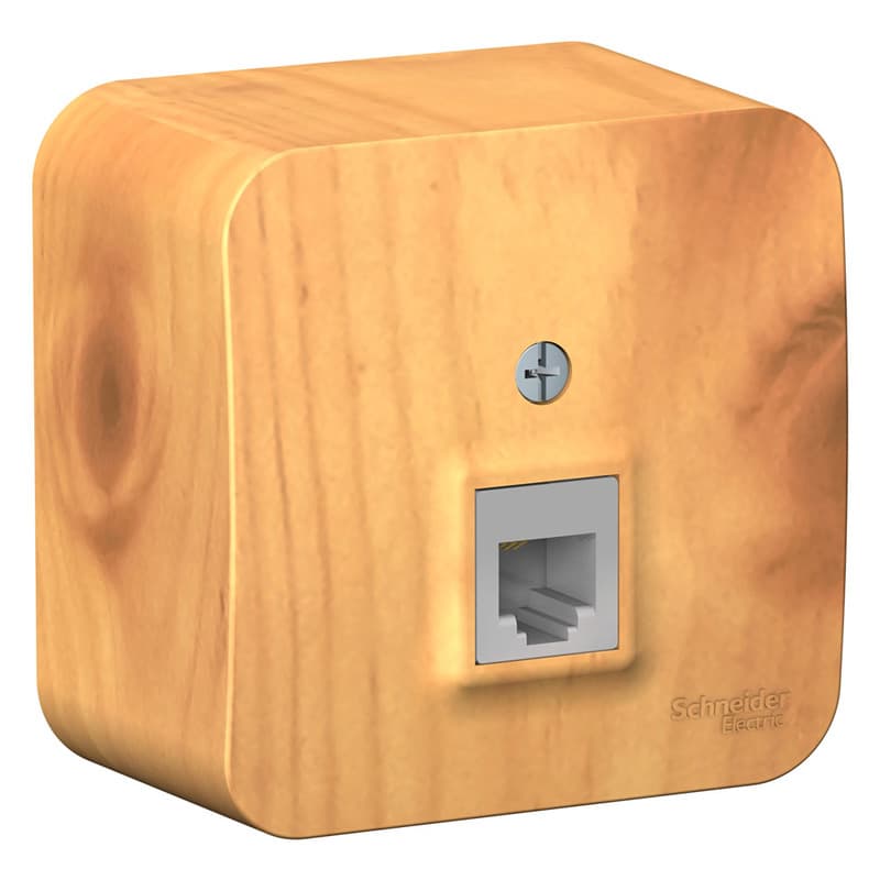 Розетка телефонная Systeme Electric Blanca BLNIA011005, цвет ясень, разъем RJ11.