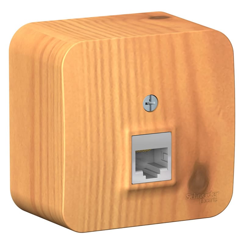 Розетка компьютерная (интернет) Systeme Electric Blanca BLNIA045005, цвет ясень, разъем RJ45 Cat.5e.