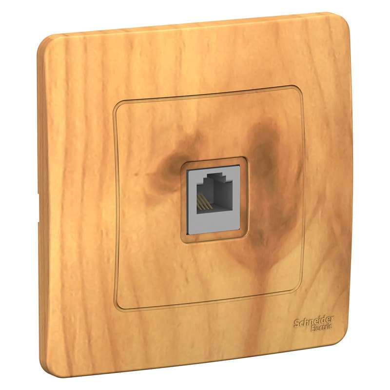 Розетка телефонная Systeme Electric Blanca BLNIS011005, цвет ясень, для скрытого монтажа, разъем RJ11.