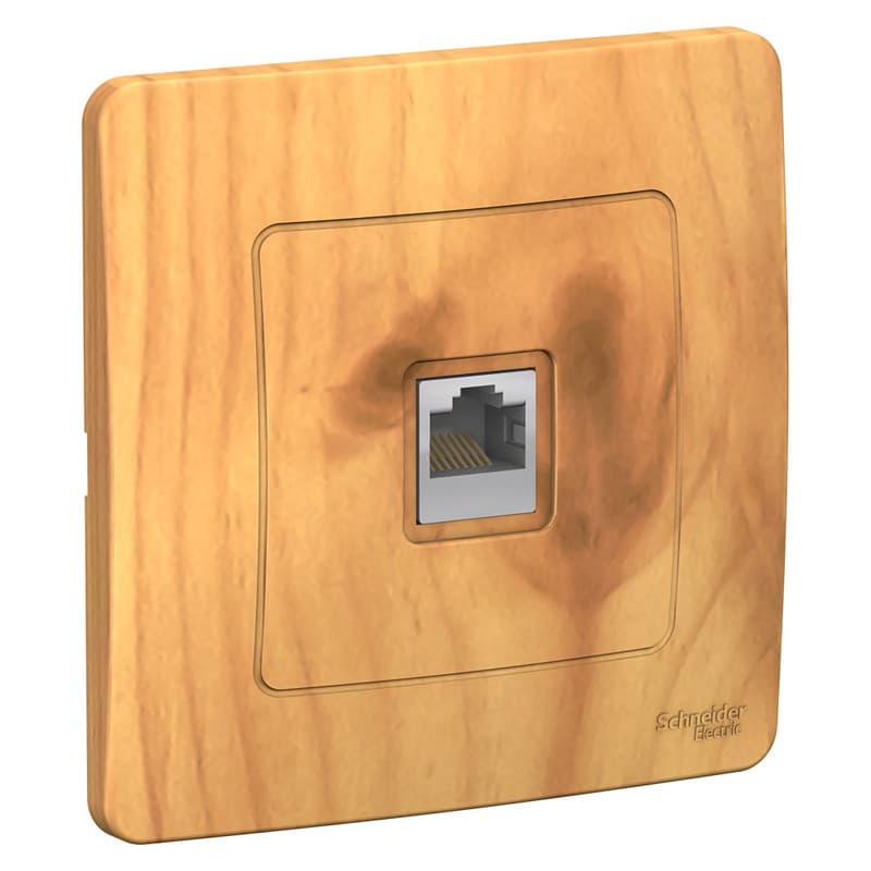 Розетка компьютерная (интернет) Systeme Electric Blanca BLNIS045005, цвет ясень, для скрытого монтажа, разъем RJ45 Cat.5e.