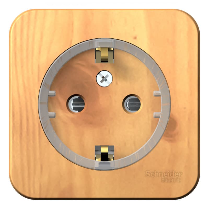 Розетка с заземлением и защитными шторками Systeme (Schneider) Electric Blanca BLNRA111115 (ясень)