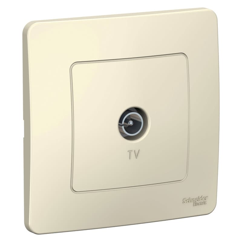 Телевизионная розетка оконечная Systeme Electric Blanca BLNTS000012, цвет молочный, для антенны, для скрытого монтажа, серия Blanca.