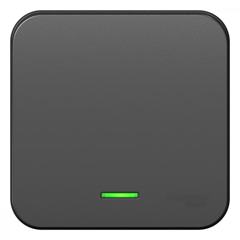 Выключатель 1-клавишный проходной с подсветкой Systeme (Schneider) Electric Blanca BLNVA106116 (антрацит)