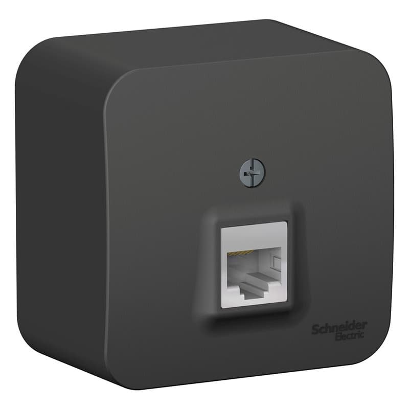 Розетка компьютерная (интернет) Systeme Electric Blanca BLNIA045006, цвет антрацит, разъем RJ45 Cat.5e.