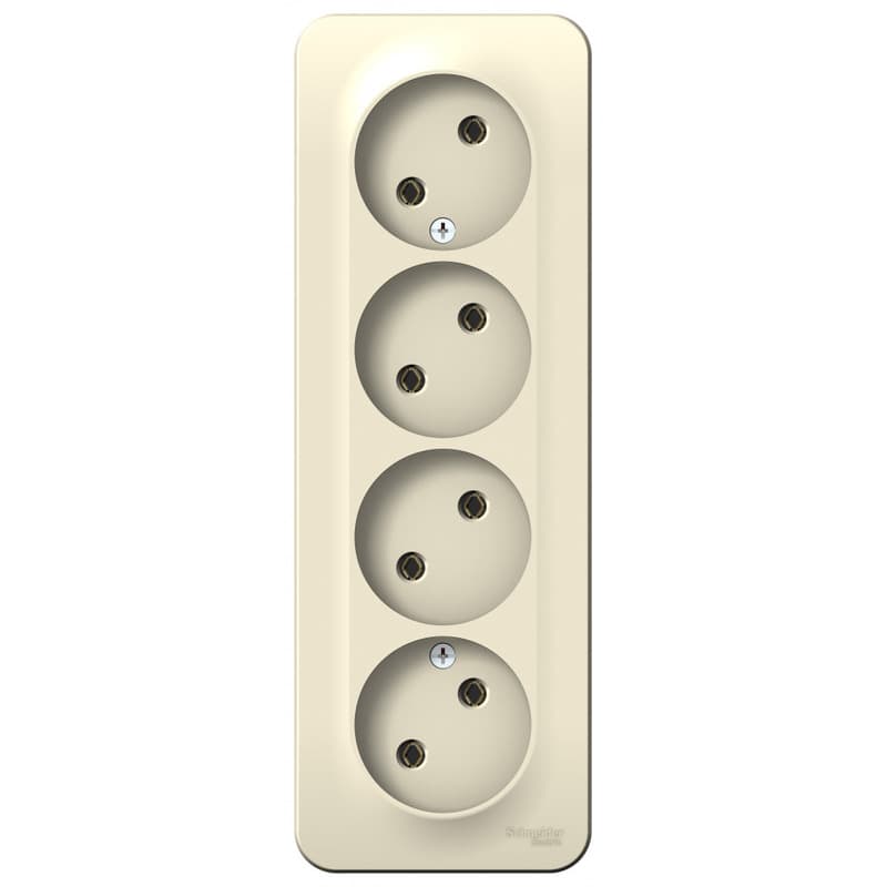 Розетка четверная без заземления Systeme (Schneider) Electric Blanca BLNRA000412 (молочный)