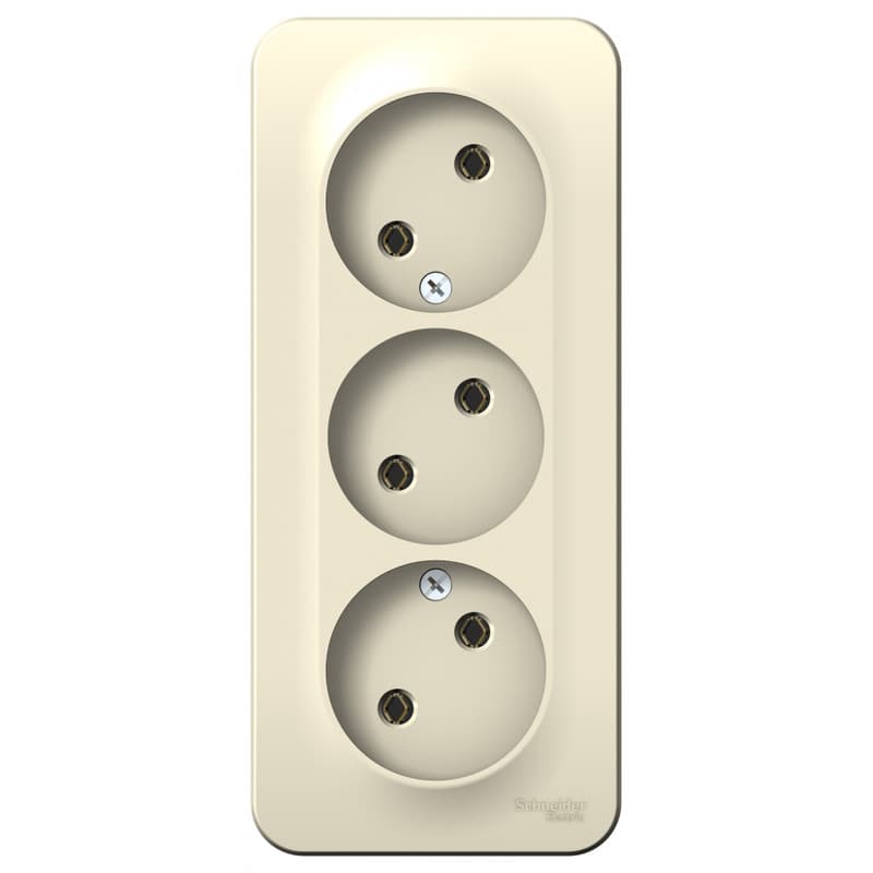 Розетка тройная без заземления Systeme (Schneider) Electric Blanca BLNRA000312 (молочный)