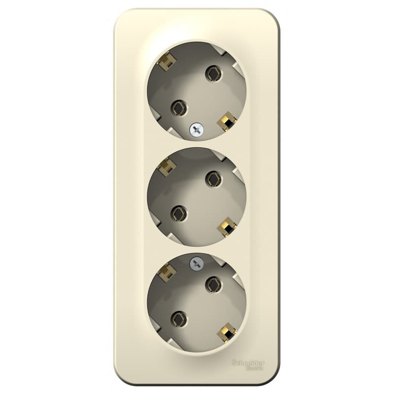 Розетка тройная с заземлением Systeme (Schneider) Electric Blanca BLNRA010312 (молочный)