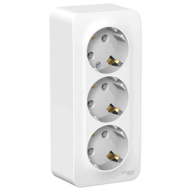 Розетка тройная с заземлением Systeme Electric Blanca BLNRA010311, цвет белый, три евроразъема с заземлением, для скрытого монтажа.