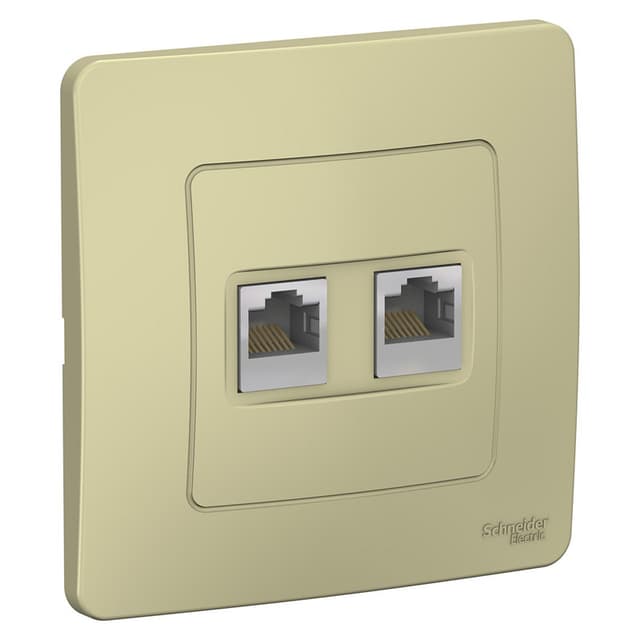 Розетка двойная компьютерная Schneider Electric Blanca бежевый 2 порта RJ-45 BLNIS045457