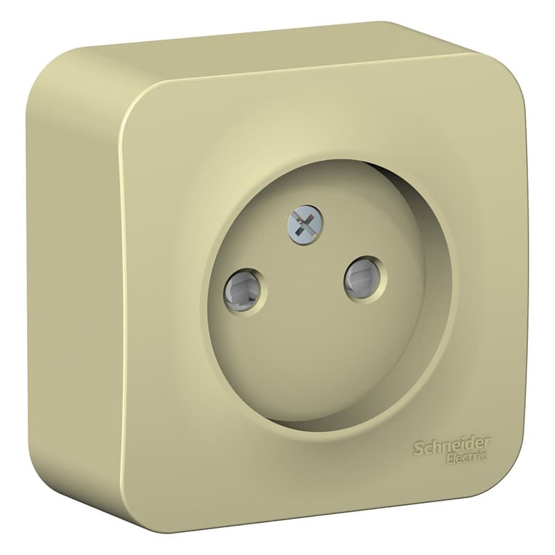Розетка без заземления с защитными шторками Systeme Electric Blanca BLNRA001117, цвет бежевый, защита от детей.