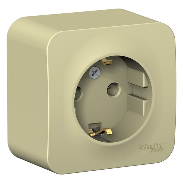 Розетка с заземлением Systeme Electric Blanca BLNRA010117, цвет бежевый, с заземляющим контактом.