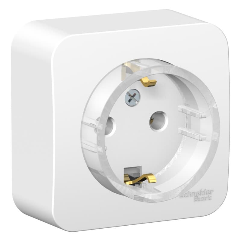 Розетка с заземлением Systeme Electric Blanca BLNRA110111, цвет белый, с заземляющим контактом.