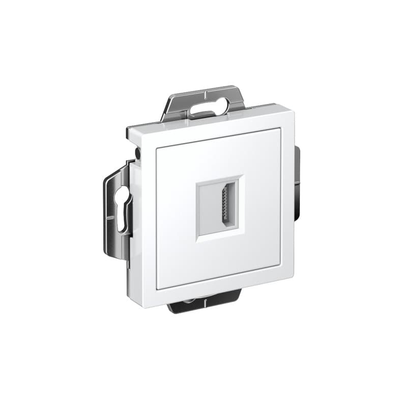 Розетка HDMI Systeme Electric AtlasDesign ATN000180, цвет белый, механизм с накладкой, для скрытого монтажа