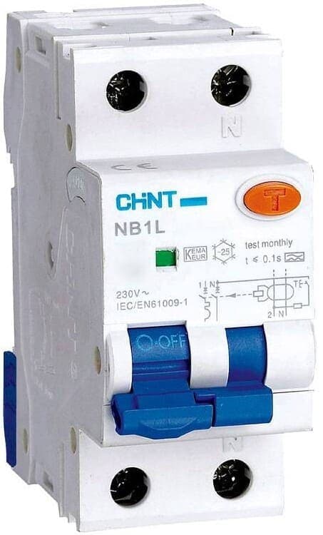 Дифференциальный автомат Chint NB1L 1P+N C32 30mA тип AC 10kA, артикул 203110