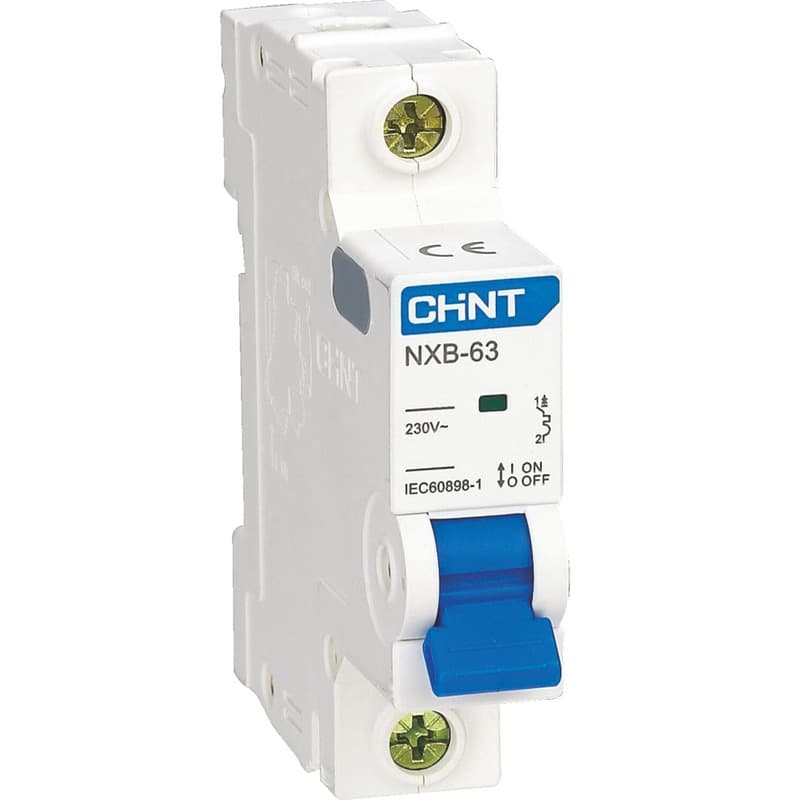 Автоматический выключатель модульный Chint NXB-63 1P, характеристика C, номинальный ток 25А, отключающая способность 6кА, артикул 814016