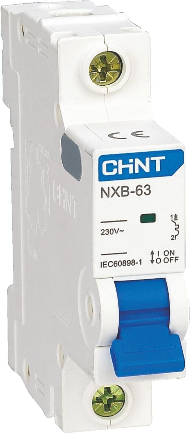 Автоматический выключатель модульный Chint NXB-63C 1P, характеристика C, номинальный ток 32А, отключающая способность 6кА, артикул 814017