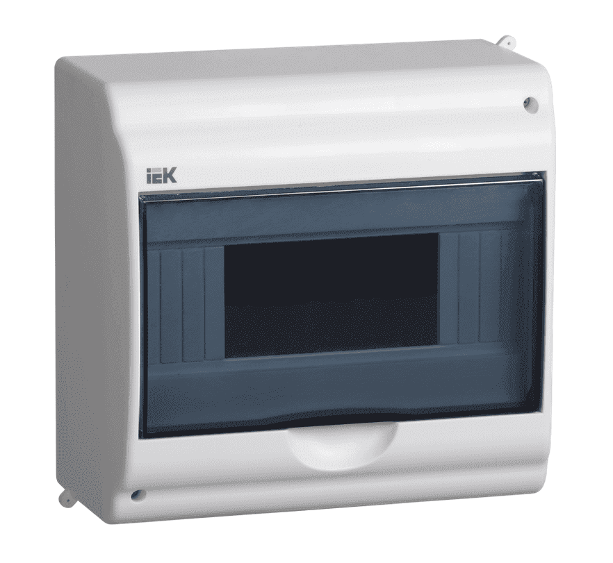 Бокс пластиковый навесной IEK KREPTA 3 MKP42-N-09-31-02, КМПн 2/9-2, на 9 модулей, с прозрачной крышкой, IP31, белый