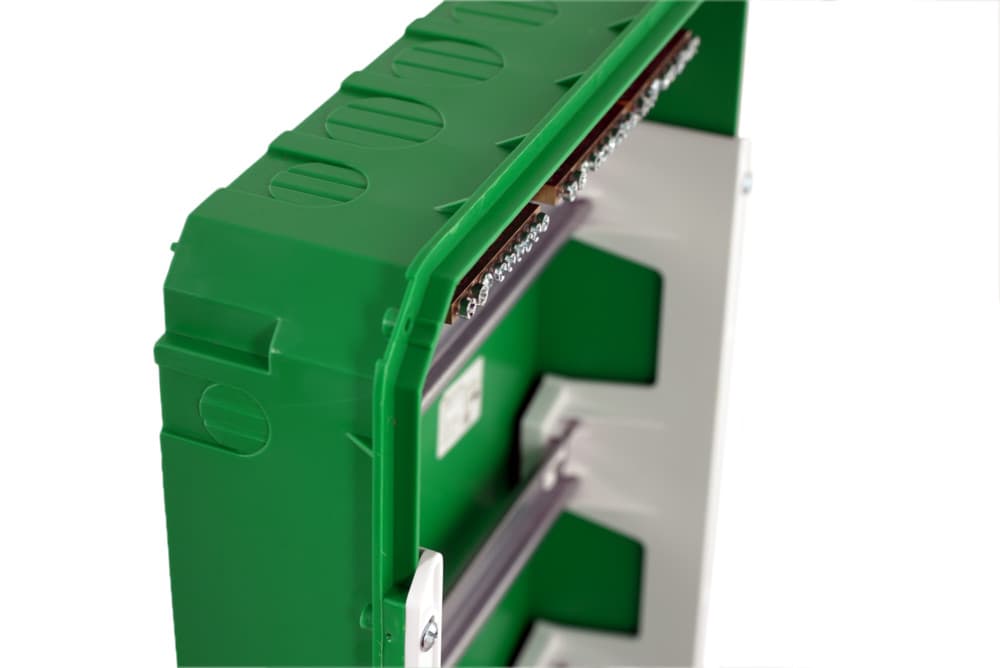 Бокс встраиваемый пластиковый Systeme Electric City9 Box EZ9E312S2FRU, 3 ряда на 36 модулей, с прозрачной дверцей, IP40, IK07 - вид внутри