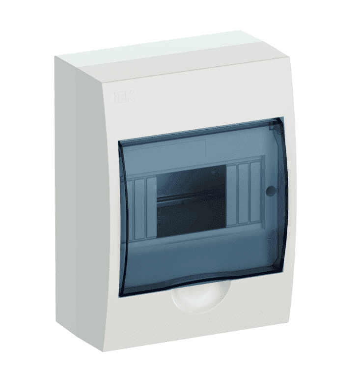 Бокс пластиковый навесной IEK KREPTA 3 MKP12-N-06-40-20, ЩРН-П-6, на 6 модулей, с прозрачной дверцей, IP41, белый
