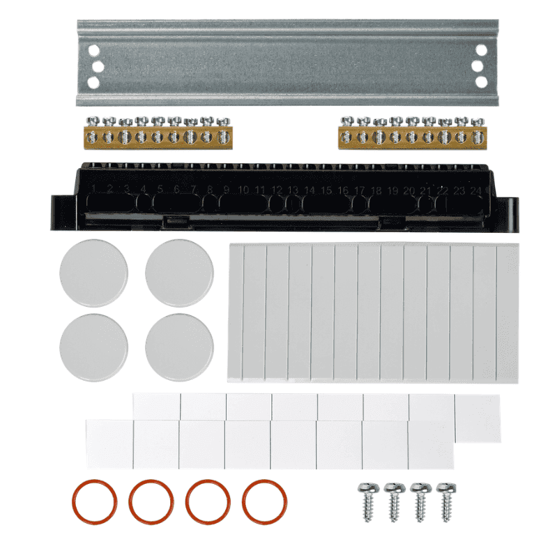 Бокс пластиковый навесной IEK TEKFOR TF5-KP72-N-08-65-K03-K02, КМПн-8, на 8 модулей, IP65, с прозрачной дверцей, серый - комплектация