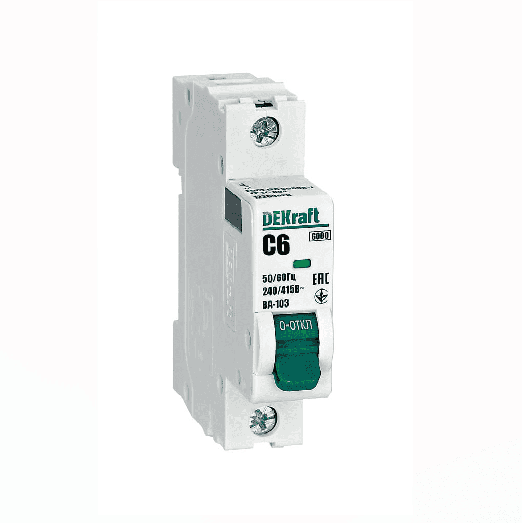 Автоматический выключатель DEKraft ВА-103 1P 6А C 12269DEK