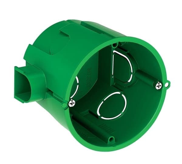 Подрозетник для сплошных стен Systeme Electric IMT351011, установочная коробка D65х60мм, зеленая, для скрытого монтажа, 8 вводов, без крышки