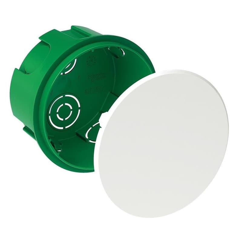 Коробка распределительная для сплошных стен Systeme Electric IMT351001, установочная 68х45мм, зеленая, для скрытого монтажа