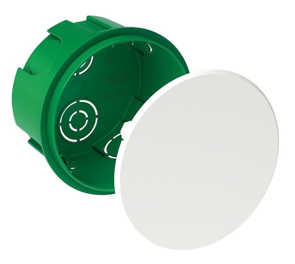 Коробка распределительная для сплошных стен Systeme Electric IMT351001, установочная 68х45мм, зеленая, для скрытого монтажа