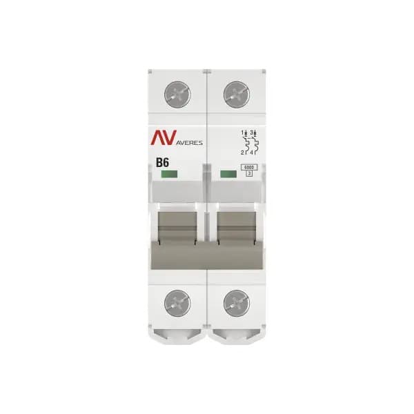 Автоматический выключатель EKF Averes AV-6 2P 6A B mcb6-2-06B-av