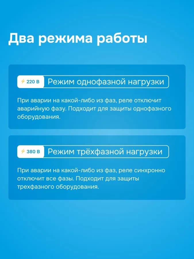 Реле напряжения трёхфазное 50А Welrok D6-50, фото 3