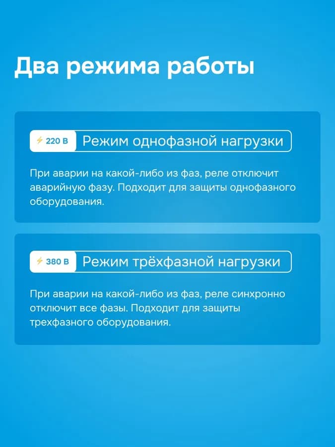 Реле напряжения трёхфазное 50А Welrok D6-50, фото 3