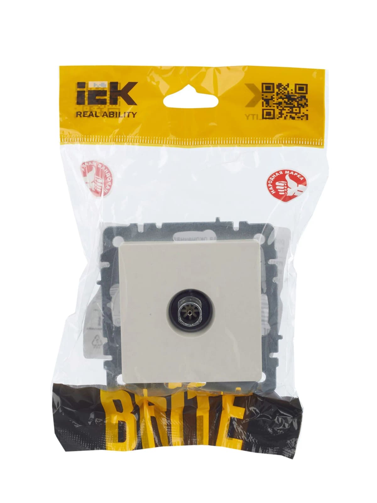 Розетка TV IEK BRITE BR-A10-O-K36 (жемчужный), фото 4