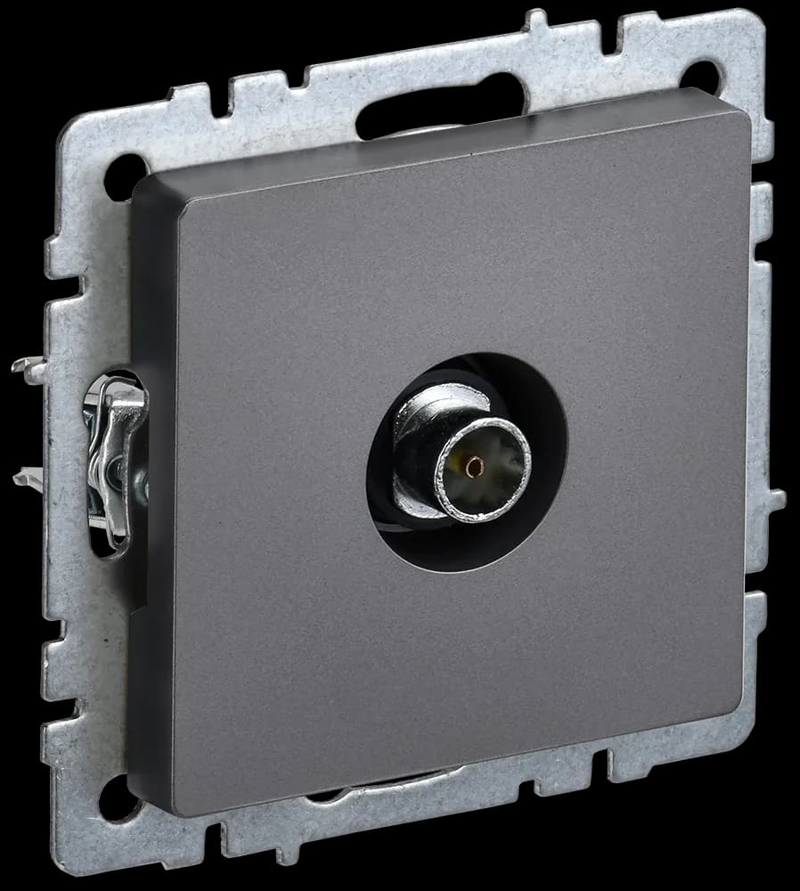 Розетка TV IEK BRITE BR-A10-O-K46 (сталь)