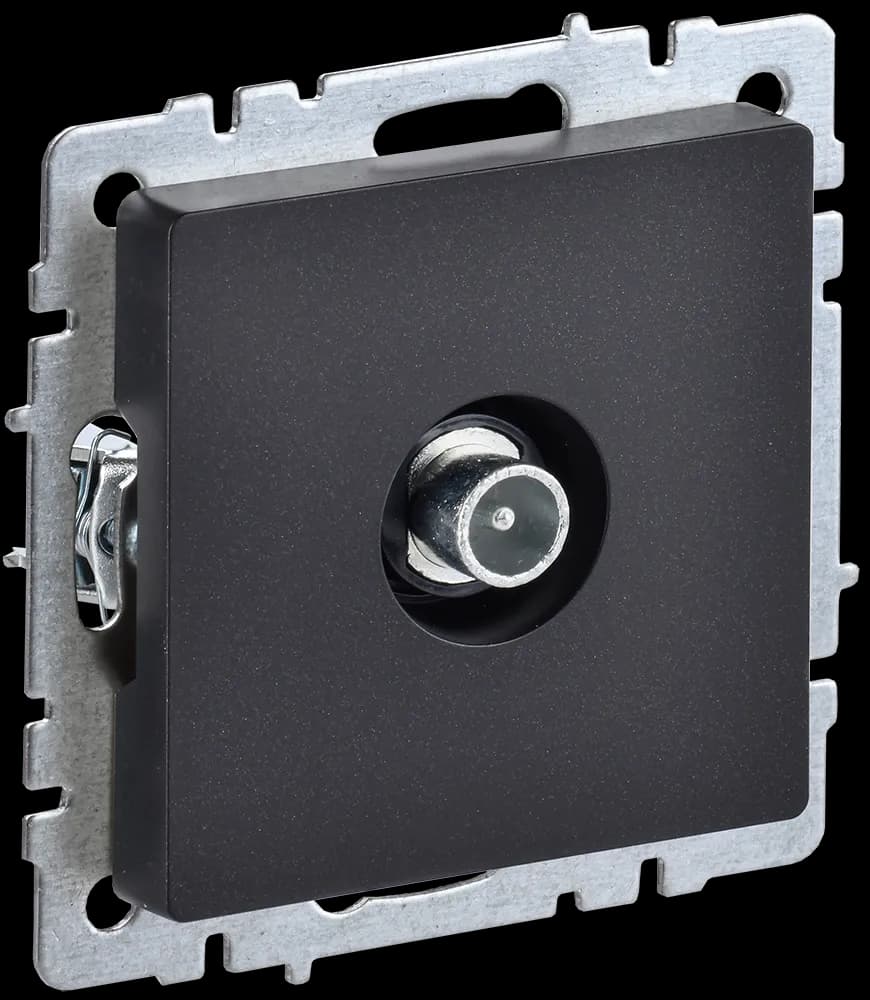 Розетка TV IEK BRITE BR-A10-P-K02 (черный)