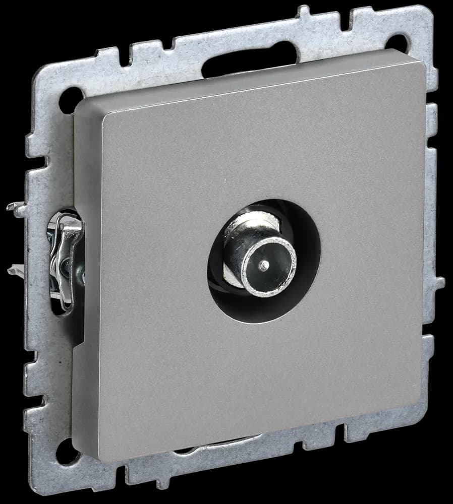 Розетка TV IEK BRITE BR-A10-P-K46 (сталь)