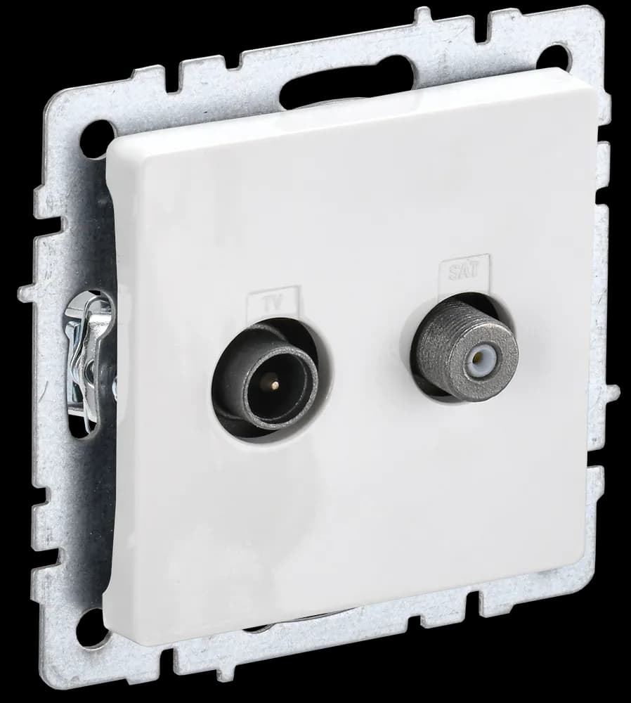 Розетка двойная TV IEK BRITE BR-AF20-O-K01 (белый)