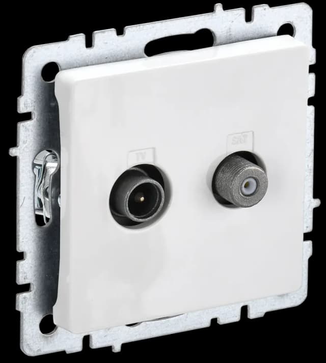 Розетка двойная TV IEK BRITE BR-AF20-O-K01 (белый)