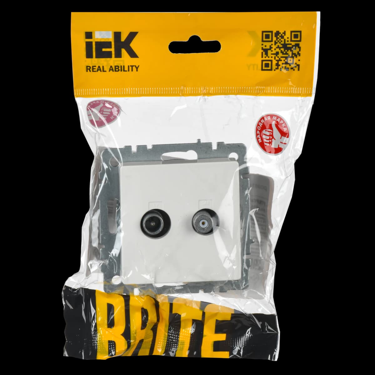 Розетка двойная TV IEK BRITE BR-AF20-O-K01 (белый), фото 3