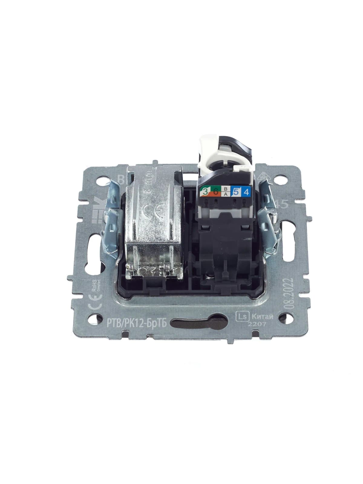 Розетка двойная TV + компьютерная IEK BRITE BR-AK20-1-K45 (бронза), фото 2