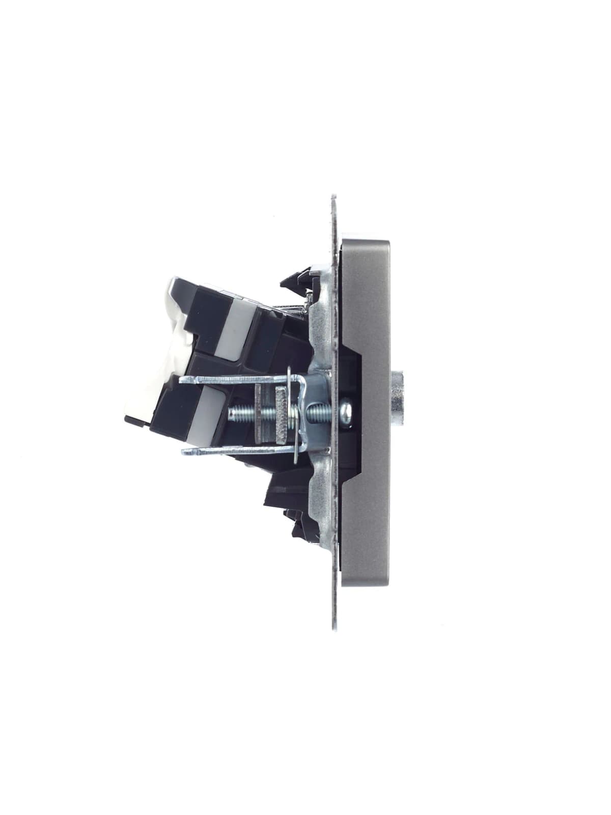 Розетка двойная TV + компьютерная IEK BRITE BR-AK20-1-K46 (сталь), фото 4