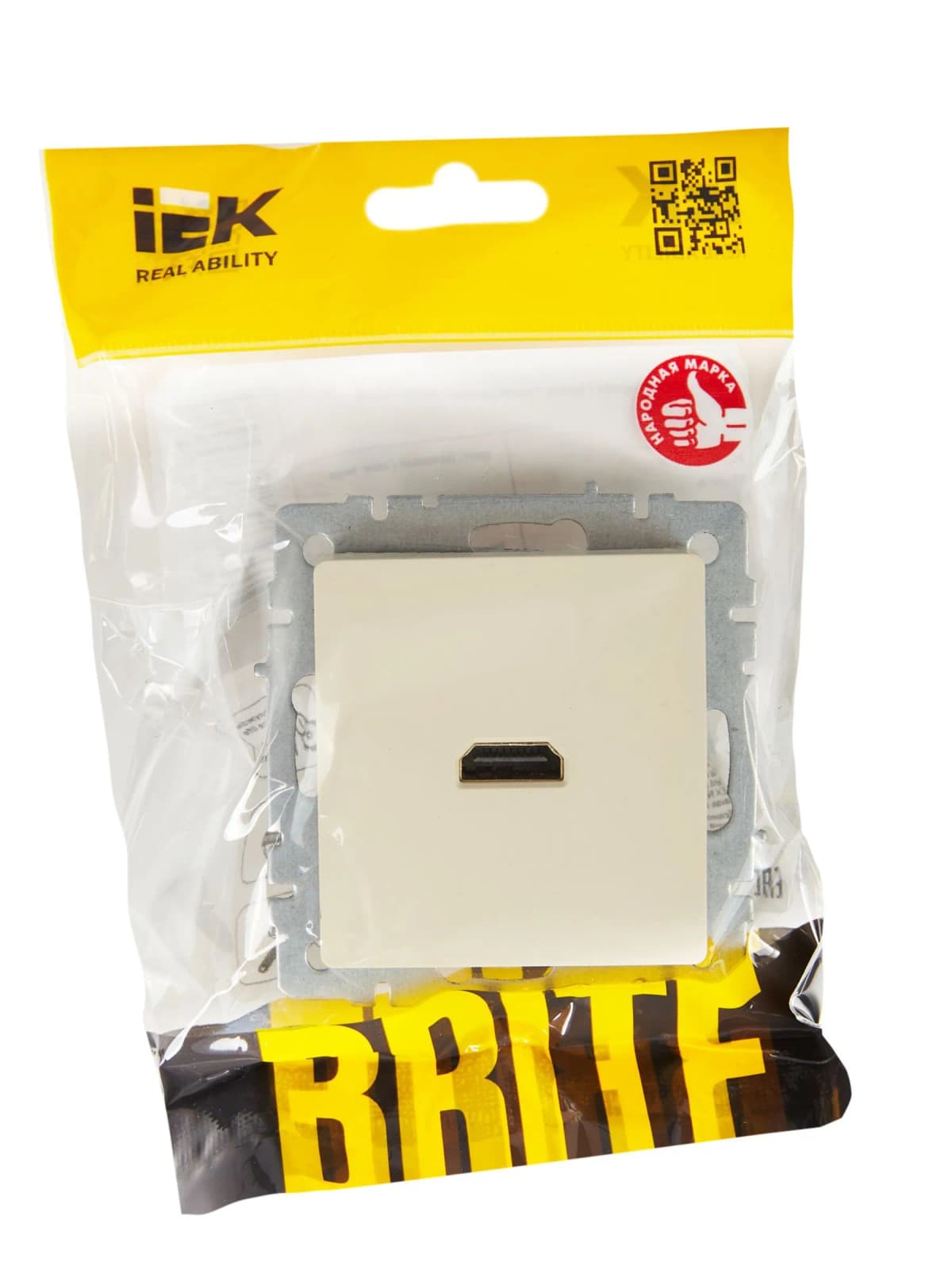 Розетка HDMI IEK BRITE BR-H10-K10 (бежевый), фото 4