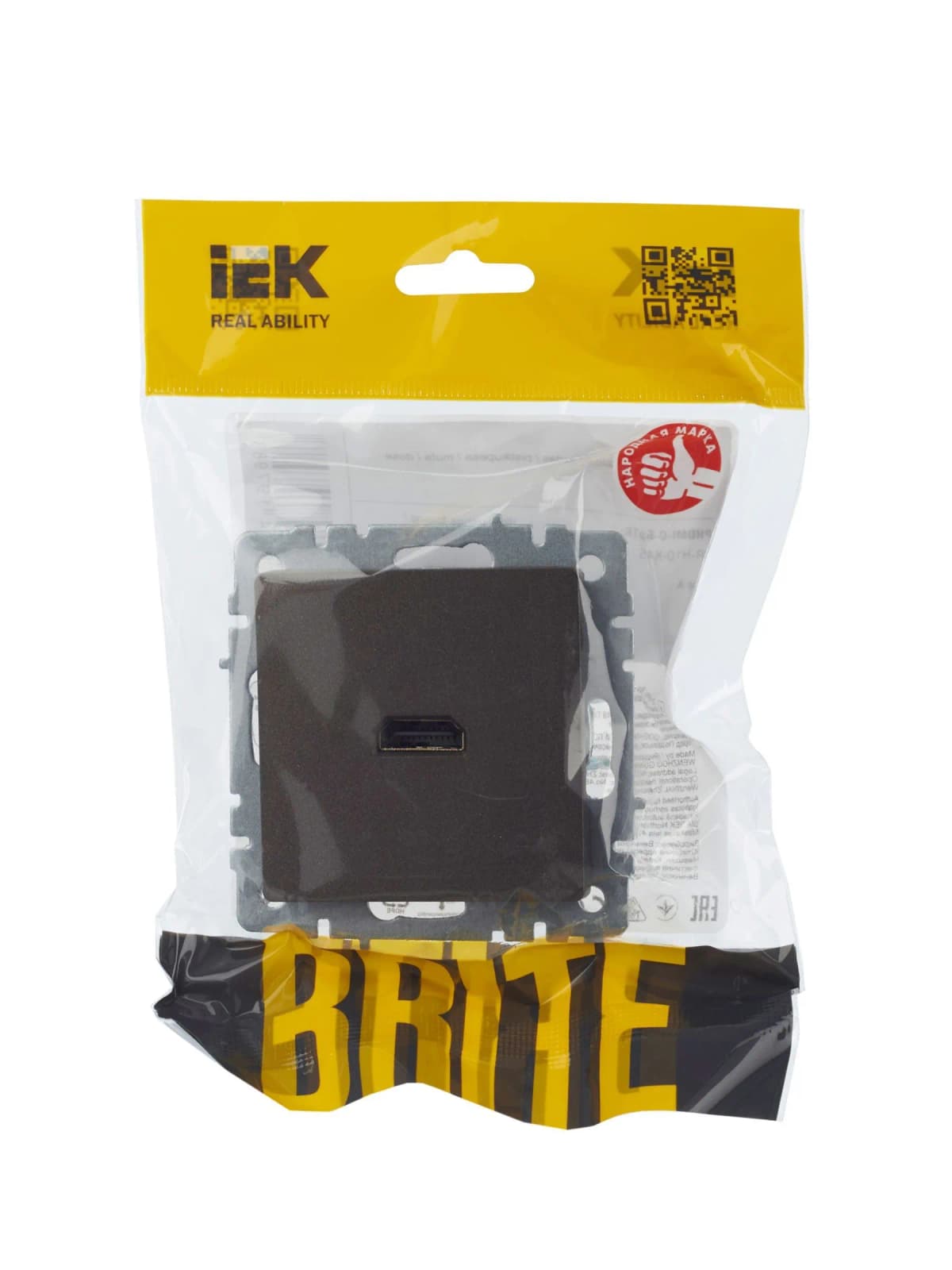 Розетка HDMI IEK BRITE BR-H10-K45 (бронза), фото 2