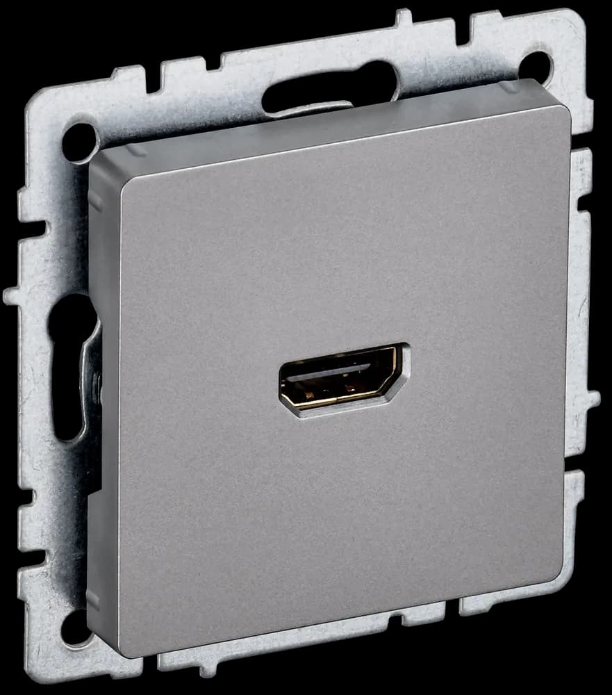 Розетка HDMI IEK BRITE BR-H10-K46 (сталь)
