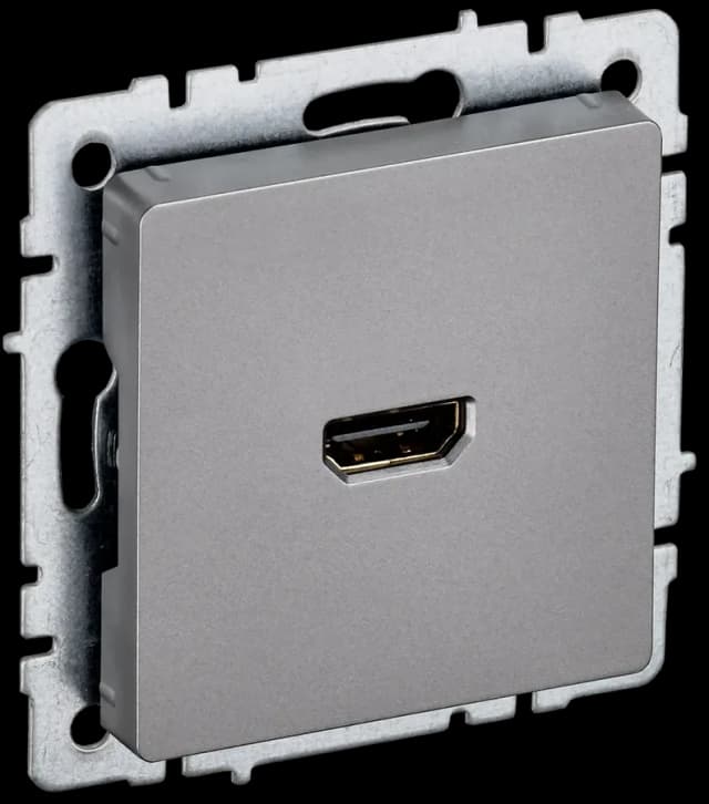 Розетка HDMI IEK BRITE BR-H10-K46 (сталь)