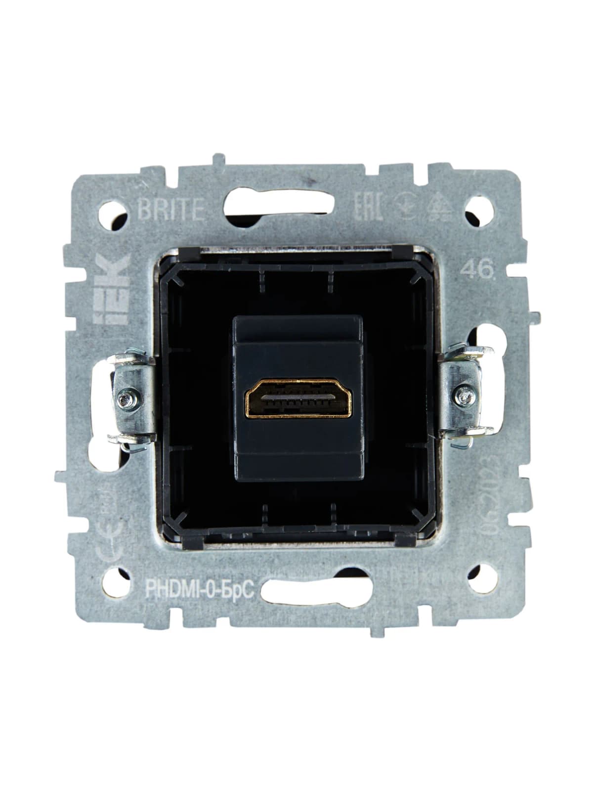 Розетка HDMI IEK BRITE BR-H10-K46 (сталь), фото 3