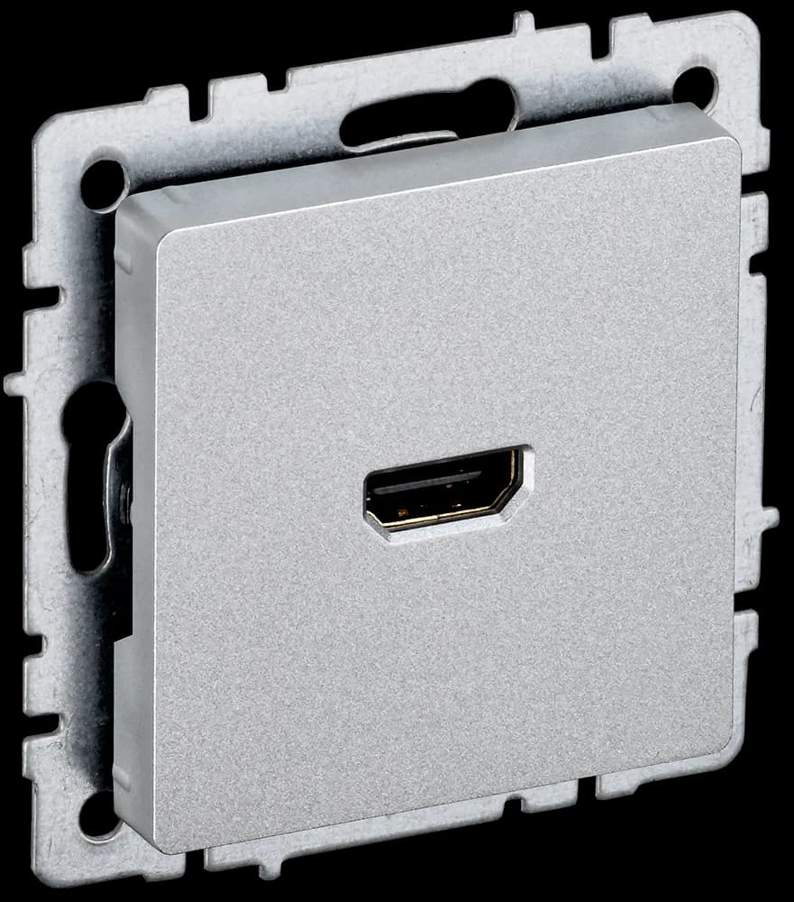 Розетка HDMI IEK BRITE BR-H10-K47 (алюминий)