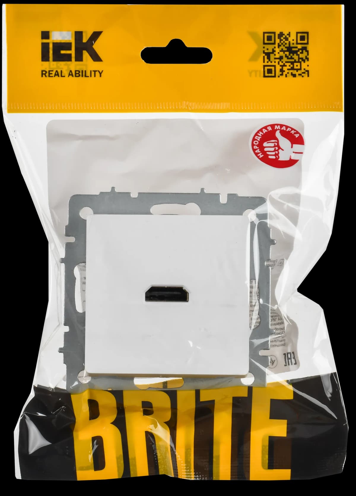 Розетка HDMI IEK BRITE BR-H10-K91 (белый арктический), фото 2