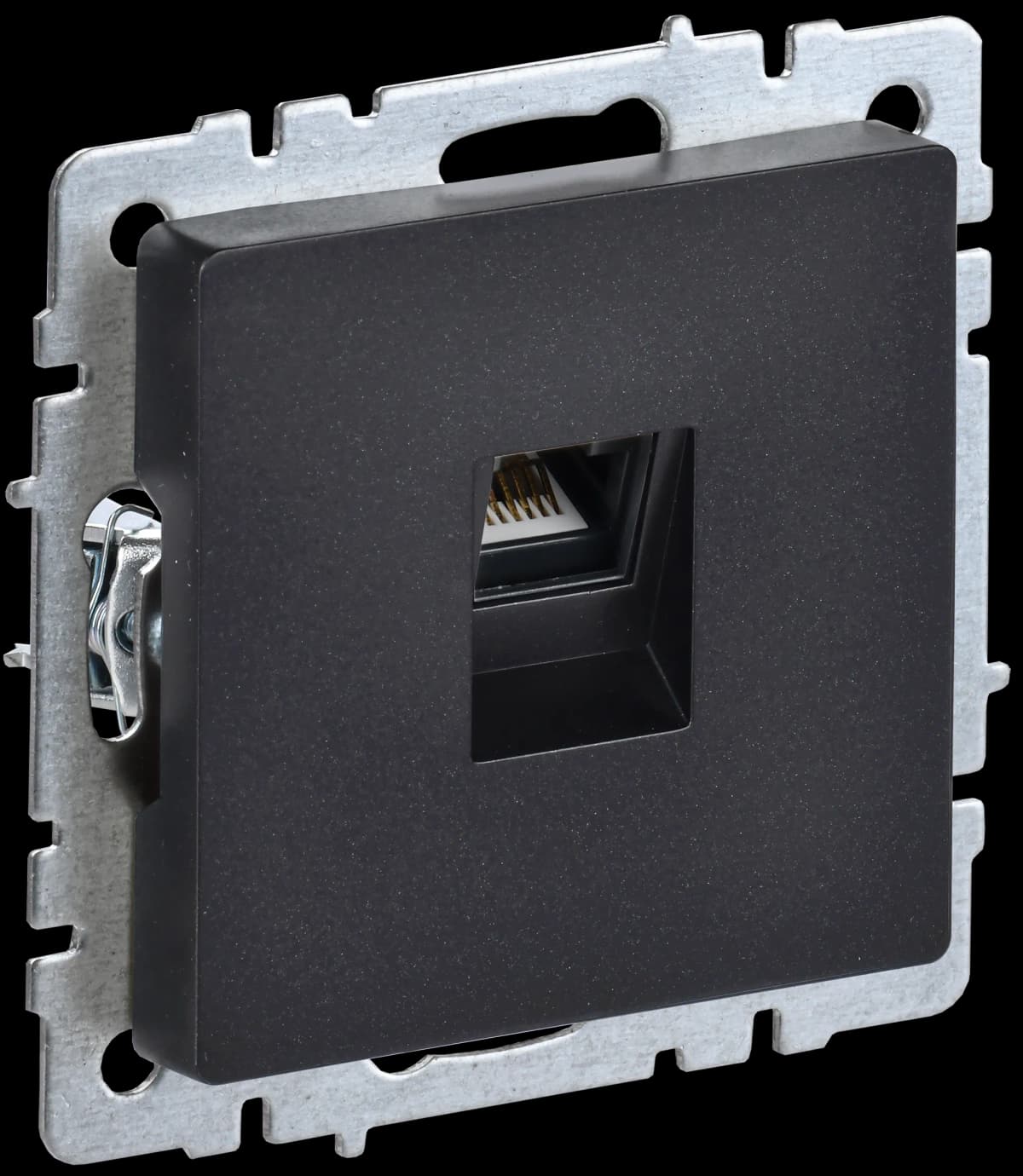 Розетка компьютерная IEK BRITE BR-K10-1-K02 (черный)