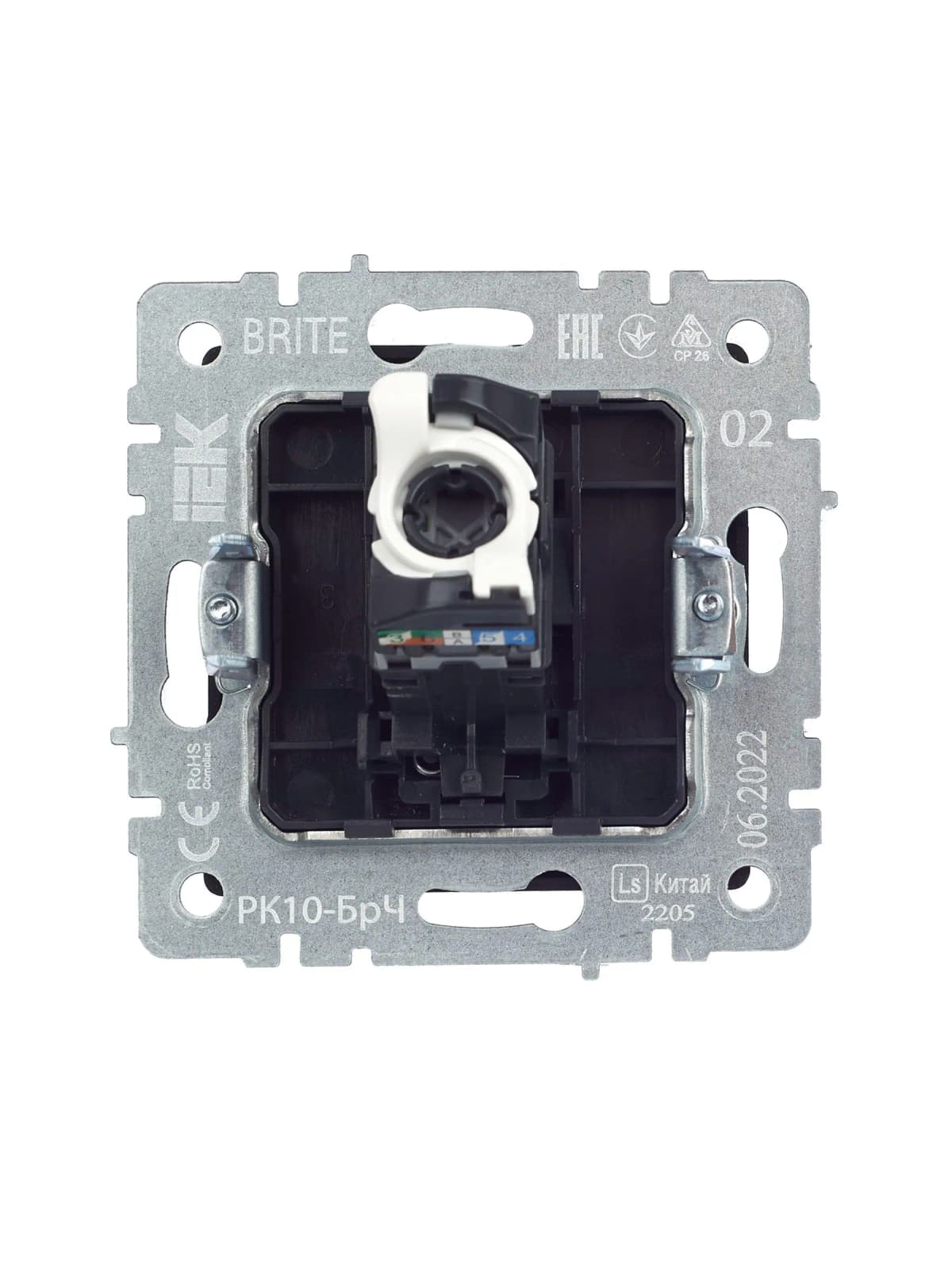 Розетка компьютерная IEK BRITE BR-K10-1-K02 (черный), фото 3