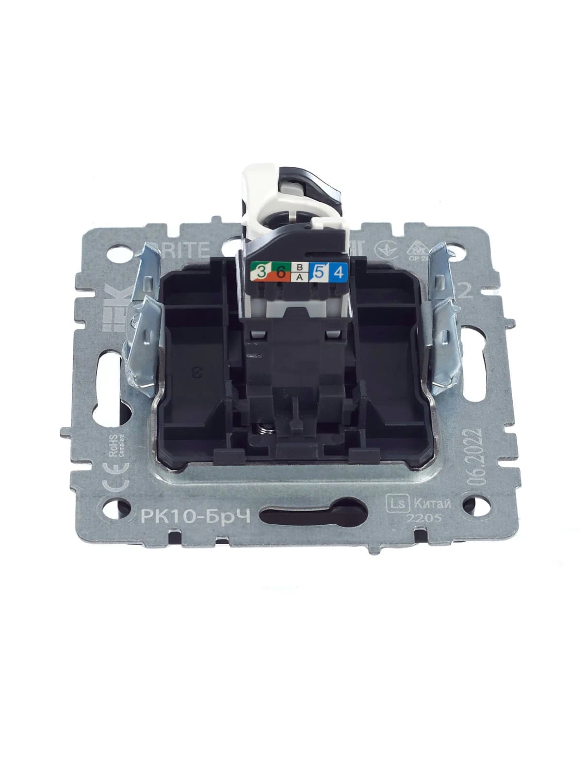 Розетка компьютерная IEK BRITE BR-K10-1-K02 (черный), фото 4